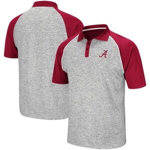 Colosseum Heathered Gray Alabama Crimson Tide Raglan Polo Mens Size XL - NWT